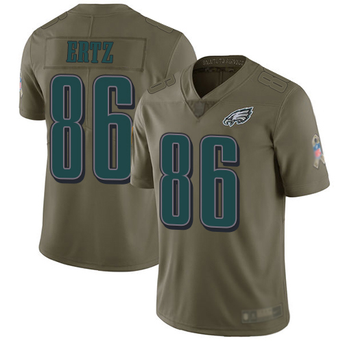 Men Philadelphia Eagles #86 Zach Ertz Limited Olive 2017 Salute to Service Football NFL Jersey->philadelphia eagles->NFL Jersey